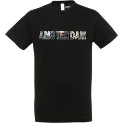 T-shirt AMSTERDAM | Amsterdam skyline | leuke cadeaus voor mannen | Zwart | maat L